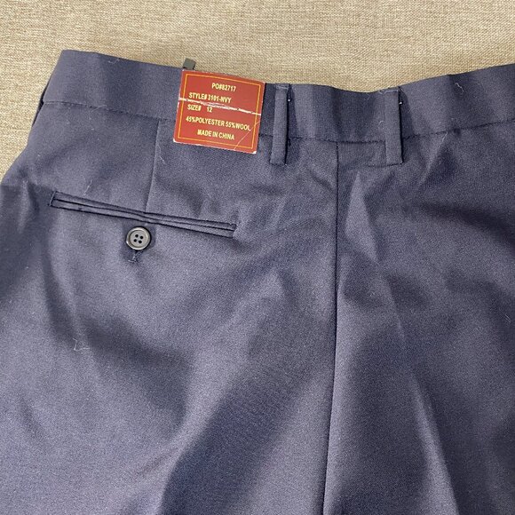 Louis Martin Wool Blend Pleated Uniform Dress Pants Women's 12 Navy Blue NWT - Picture 8 of 15